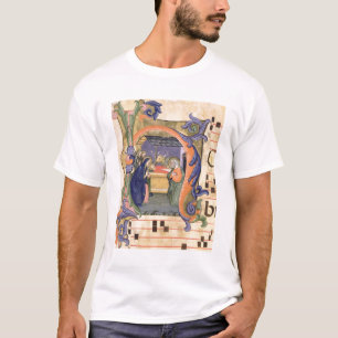 Schilderung Initiale "H" Frau 571 f.6r Historiated T-Shirt