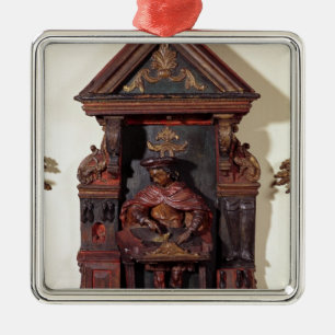 Schilderung von St. Crispin an seinem Werktisch Ornament Aus Metall