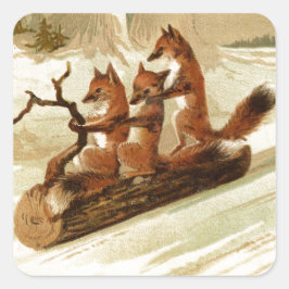 Schildfüchse Quadratischer Aufkleber