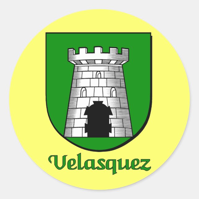 Schildkleber der Familie Velasquez Runder Aufkleber (Vorderseite)