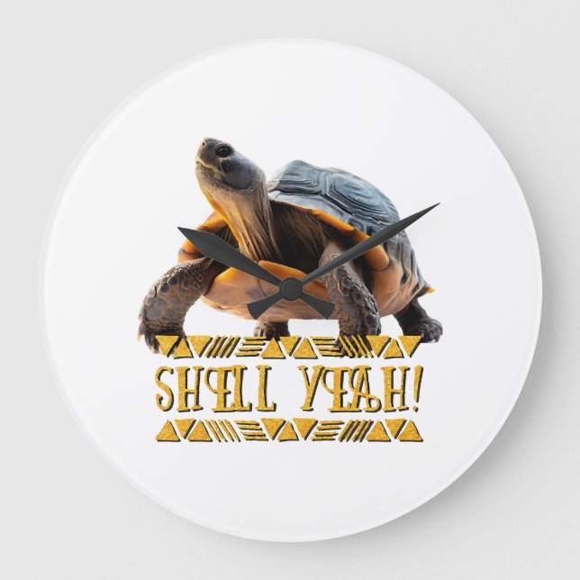 Schildkröte 001 Panzer Ja! Große Wanduhr (Vorderseite)