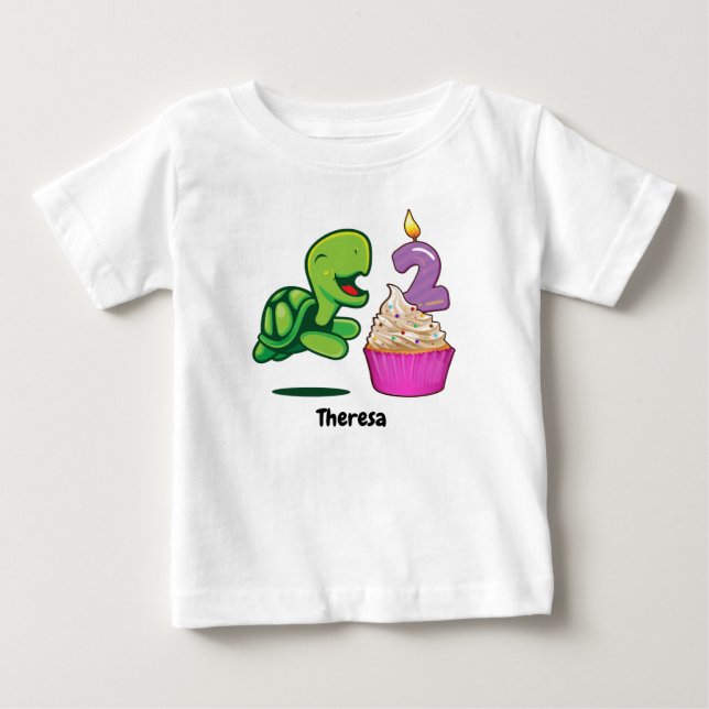 Schildkröte-2. Geburtstag Baby T-shirt (Vorderseite)