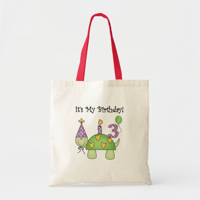 Schildkröte 3. Geburtstag - Hemden und Geschenke Tragetasche (Vorne)