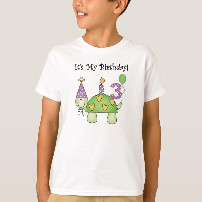 Schildkröte-3. Geburtstag T-Shirt (Vorderseite)