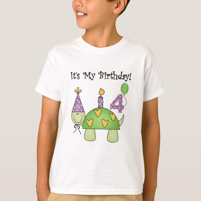 Schildkröte 4. Geburtstag - Hemden und Geschenke T-Shirt (Vorderseite)