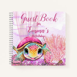 Schildkröte 4. Geburtstag, unter dem Meer Notizbuch
