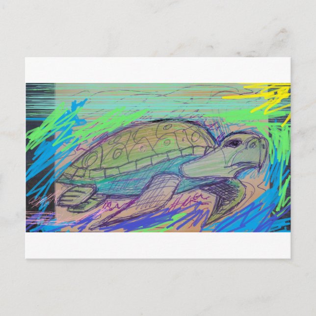 Schildkröte 7 postkarte (Vorderseite)