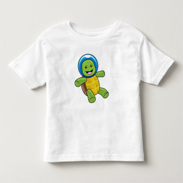Schildkröte als Astronaut mit Glaskugel Kleinkind T-shirt (Vorderseite)