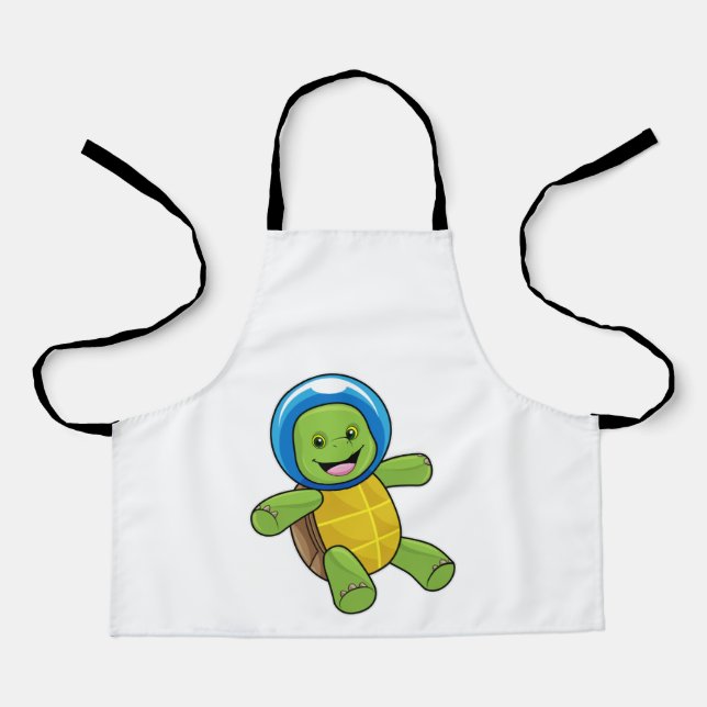 Schildkröte als Astronaut mit Glaskugel Schürze (Vorderseite)