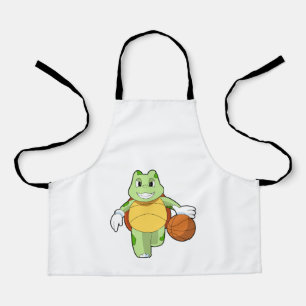 Schildkröte als Basketballspieler mit Basketball.P Schürze