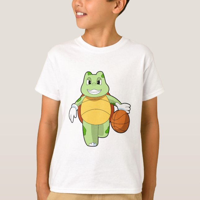 Schildkröte als Basketballspieler mit Basketball.P T-Shirt (Vorderseite)