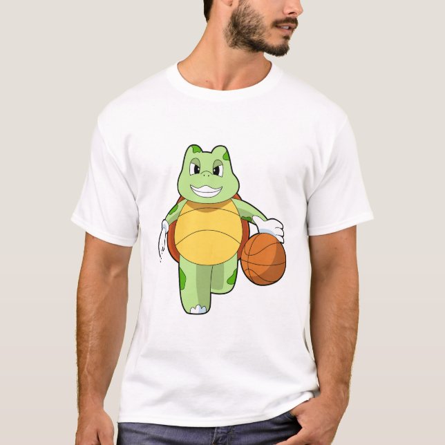 Schildkröte als Basketballspieler mit Basketball.P T-Shirt (Vorderseite)