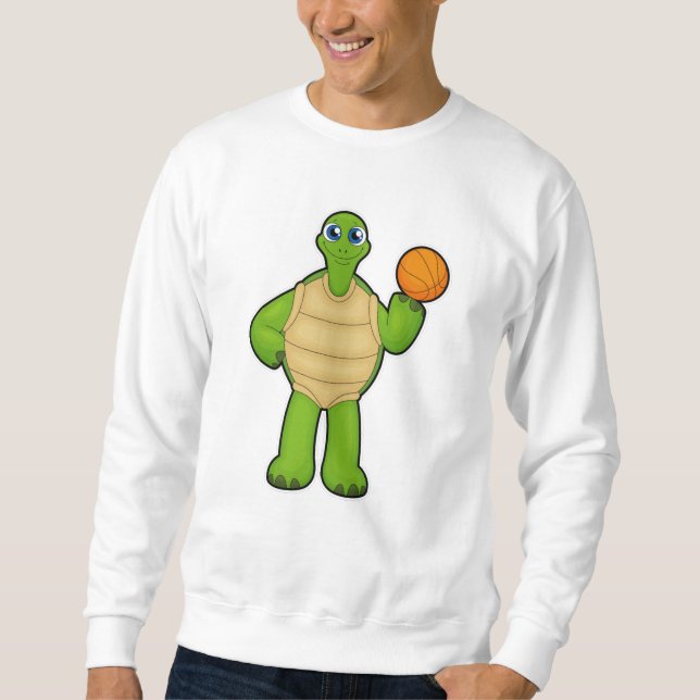 Schildkröte als Basketballspieler mit Basketball Sweatshirt (Vorderseite)
