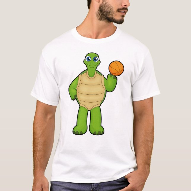 Schildkröte als Basketballspieler mit Basketball T-Shirt (Vorderseite)