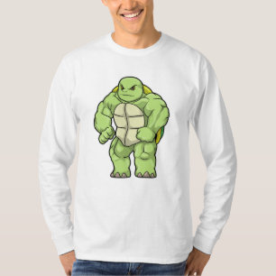 Schildkröte als Bodybuilder mit Sechserpack T-Shirt