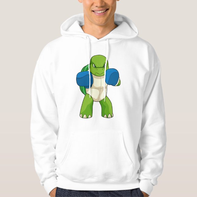 Schildkröte als Boxer mit Boxhandschuhen Hoodie (Vorderseite)