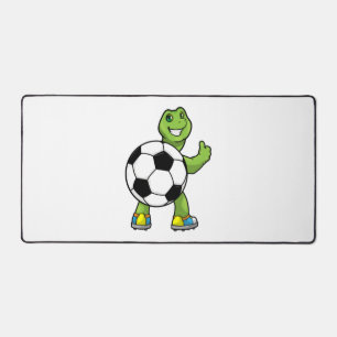 Schildkröte als Fußballspieler mit Fußball Schreibtischunterlage
