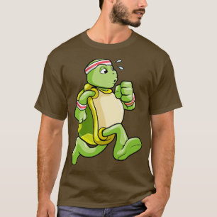 Schildkröte als Jogger mit Schweiß und Kopf T-Shirt