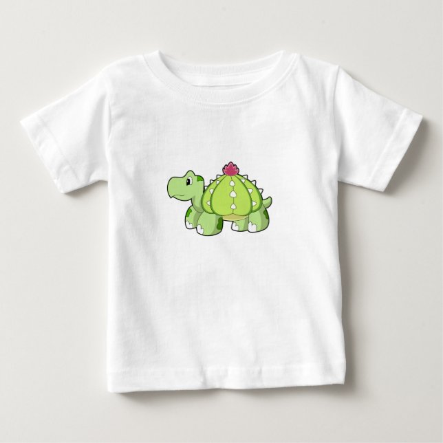 Schildkröte als Kaktus Baby T-shirt (Vorderseite)