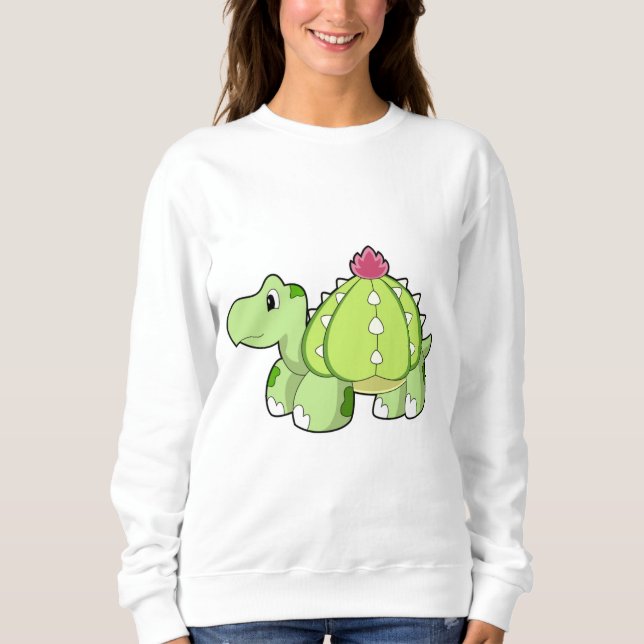 Schildkröte als Kaktus Sweatshirt (Vorderseite)