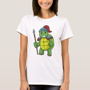 Schildkröte als Krieger mit Spear & Helmet T-Shirt