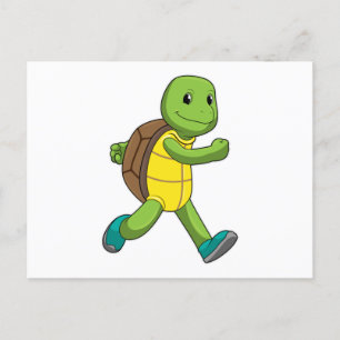 Schildkröte als Läufer auf Laufband Postkarte