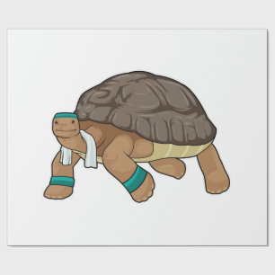 Schildkröte als Läufer mit Handtuch Geschenkpapier