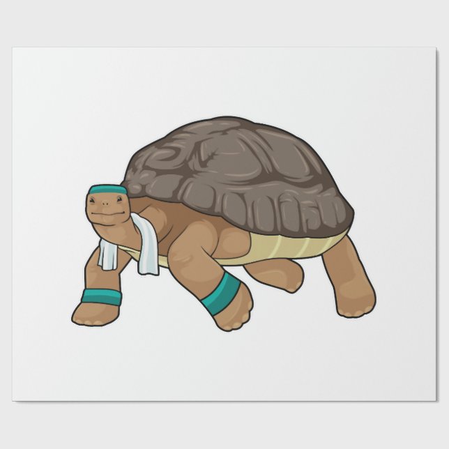 Schildkröte als Läufer mit Handtuch Geschenkpapier (Flach)