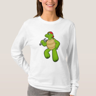 Schildkröte als Mechanik mit Schraubenschlüssel un T-Shirt