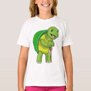 Schildkröte als Rentner mit Gehstock T-Shirt