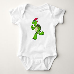 Schildkröte als Runner mit Cap Baby Strampler