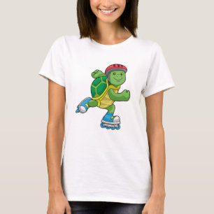 Schildkröte als Skater mit Inline-Skaten und Helm T-Shirt
