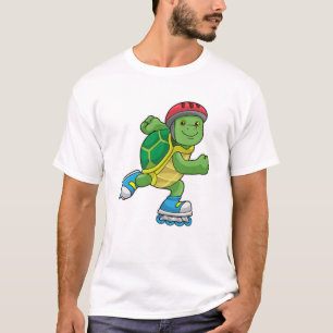 Schildkröte als Skater mit Inline-Skaten und Helm T-Shirt