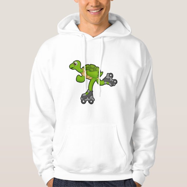 Schildkröte als Skater mit Roller-Skaten Hoodie (Vorderseite)