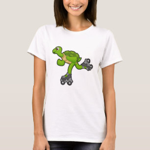 Schildkröte als Skater mit Roller-Skaten T-Shirt