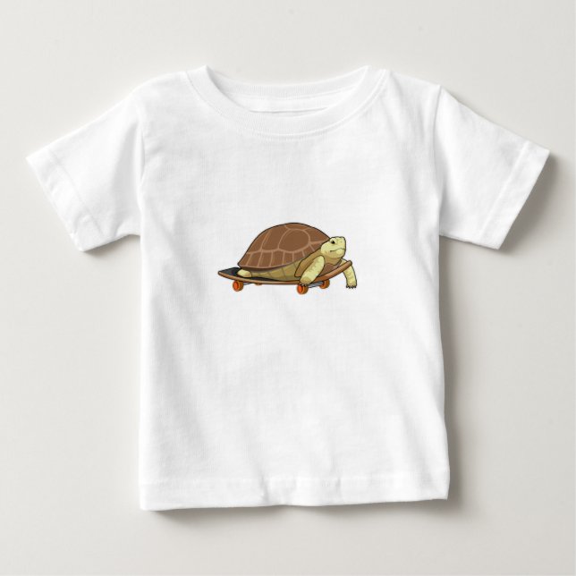 Schildkröte als Skater mit Skateboard Baby T-shirt (Vorderseite)