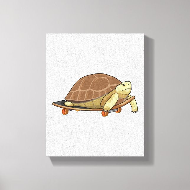Schildkröte als Skater mit Skateboard Leinwanddruck (Vorderseite)