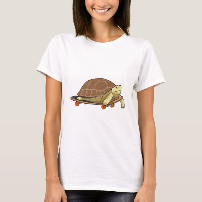 Schildkröte als Skater mit Skateboard T-Shirt (Vorderseite)