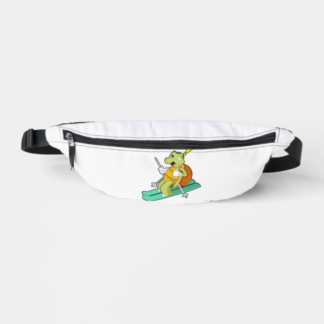 Schildkröte als Skifahrer mit Ski Bauchtasche (Vorderseite)
