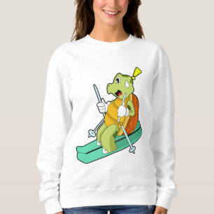 Schildkröte als Skifahrer Sweatshirt