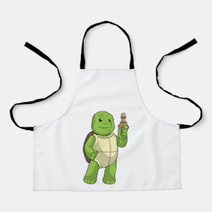 Schildkröte am Schach mit Schachstück gepaart Schürze