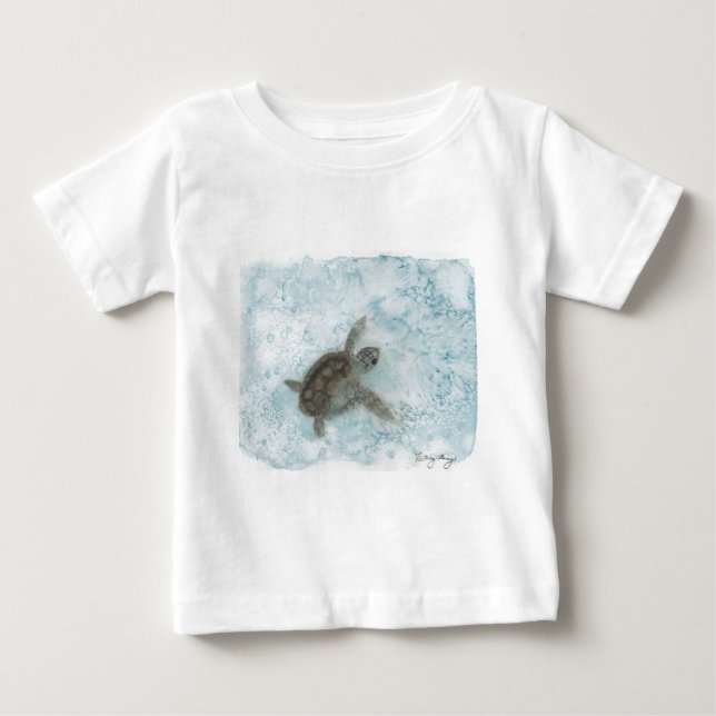 Schildkröte-Aquarell-Malerei Baby T-shirt (Vorderseite)