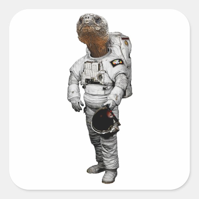 Schildkröte Astronaut Sticker (Vorderseite)