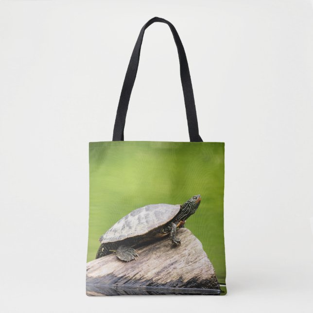 Schildkröte auf einem Stein Tasche (Vorderseite)