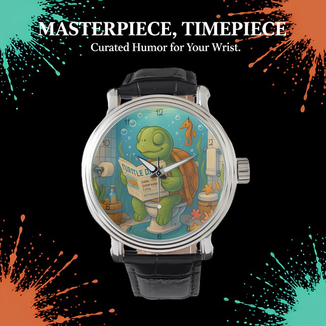 Schildkröte auf Toilette lesend Armbanduhr (Von Creator hochgeladen)