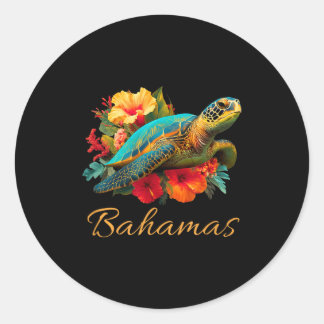 Schildkröte Bahamas Souvenir_Bahamas Runder Aufkleber