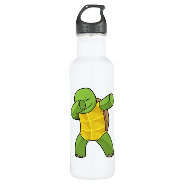 Schildkröte beim Hip Hop Dance Dab Edelstahlflasche (Vorderseite)