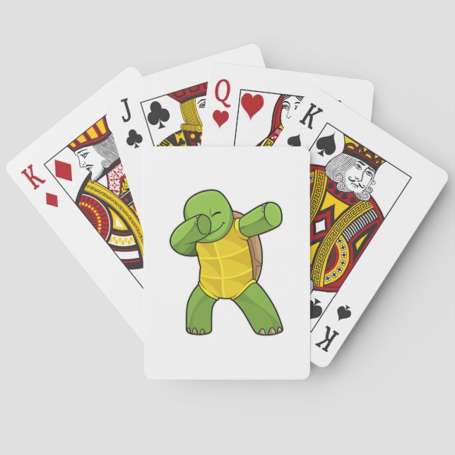 Schildkröte beim Hip Hop Dance Dab Spielkarten (Rückseite)