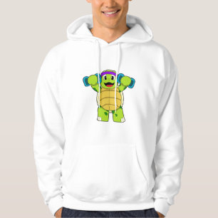 Schildkröte beim Krafttraining & Hanteln Hoodie