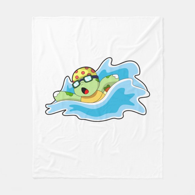 Schildkröte beim Schwimmen im Wasser Fleecedecke (Vorderseite)